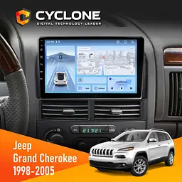 Штатна магнітола Jeep Grand Cherokee 1998-2005 Cyclone C9-012 4x64, DSP, 4G Cyclone (НФ-00008495)