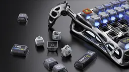 GravaStar Клавіатура механічна Mercury K1 Pro 80keys, GravaStar x Kailh Speedy Mint, BT/WL/USB, RGB, Interstellar Silver - мініатюра 2