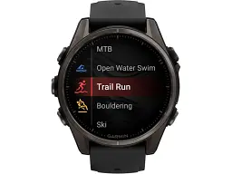 Спортивний годинник Garmin Fenix 8 43mm AMOLED Sapphire Carbon Gray DLC Tit. w. Black/Pebble Gray S. Band (010-02903-20/21) - мініатюра 11
