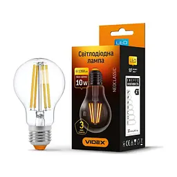 Лампочка Videx Filament A60F 10W E27 4100K 220V (VL-A60F-10274) - мініатюра 2