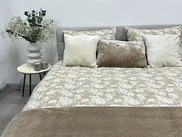 Комплект постільної білизни Ecotton полуторний 267262 Квiтка на бежевому (24273) - мініатюра 3