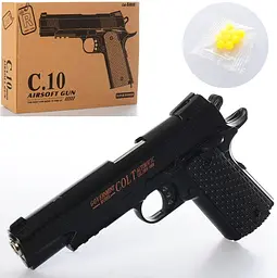 Іграшковий пістолет для страйкболу Airsoft Gun C.10 реалістична ігрова модель Чорний - мініатюра 4