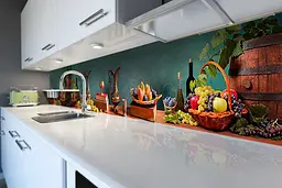 Кухонний фартух Фруктовий Натюрморт вінілова наклейка виноград глечик Зелений 60х300 см Happy Pocket Z180697 - мініатюра 6