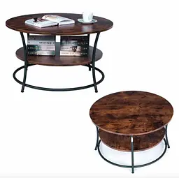 Журнальний столик Leobert Vasagle 80 x 80 x 45см в стилі Loft - мініатюра 3