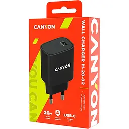 Зарядний пристрій Canyon USB-C:PD 20W Black - мініатюра 3