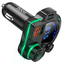 АЗП FM модулятор Hoco DFM01 Legend 20W+QC3.0 (2USB-A/1C) Black - мініатюра 3