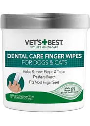Серветки для догляду за ротовою порожниною собак та котів Vet's Best Dental Care Finger Wipes 50 шт