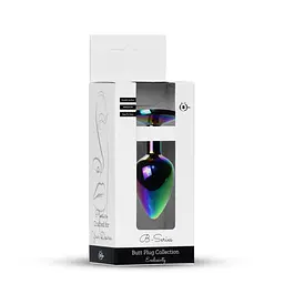 Анальна пробка з кристалом B - Series HeavyFun Plug-Jewellery Multicolour, 7 см (райдужний) - мініатюра 8