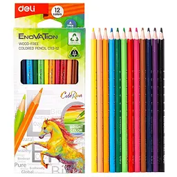 Олiвцi кольорові Deli EC113-12 Enovation 12 кольорів