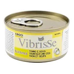 Вологий корм для кошенят Vibrisse тунець та яйця, банка 70 г