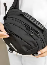 Жіноча сумка через плече бананка Sambag Flex Pro чорна 30 × 17 × 15 см (85451065) - мініатюра 3