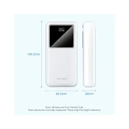 Батарея універсальна Vention 20000 mAh 22.5W Black LED Display Type (FHLB0) - мініатюра 3