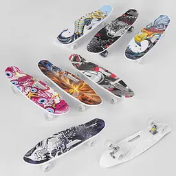 Скейт пенні борд круїзер із ручкою Best Board, PU колеса, що світяться, дошка 65 см, C40311 (В асортименті) - мініатюра 8
