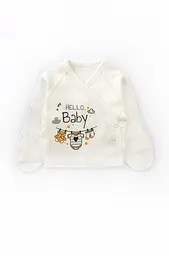 Набір для новонародженого: розпашонка та повзуни з принтом Hello Baby - мініатюра 2