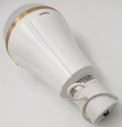Світлодіодна LED-лампа акумуляторна 3600 mAh (знімні 3 × 18650) автономна аварійна 15 W лампочка з кнопкою вимикачем цоколь E27 - мініатюра 2