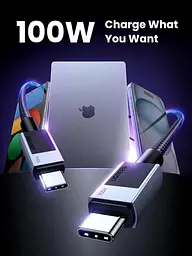 Кабель UGREEN 35985 USB-C TO USB-C Cable 100W PD Fast Charging Cable 0.5m для iPhone 15/Plus/Pro/Pro Max - мініатюра 4