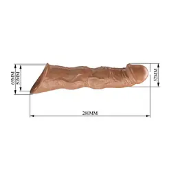 Насадка на пеніс Pretty Love Extension Penis Sleeve Blocks, 28 см (коричневий) - мініатюра 7