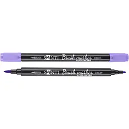 Маркер акварельний Santi Brush Marker SWB-12 фіалковий двосторонній 6 шт. (391068)