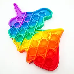 Сенсорна іграшка антистрес силіконова нескінченна пухирця поп іт UKC Pop It Fidget єдиноріг веселка