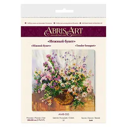 Набір-міді для вишивання бісером Abris Art Ніжний букет AMB-035 20х20 см - мініатюра 6