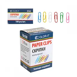 Скріпка метал 28мм кольорова "С" CR628