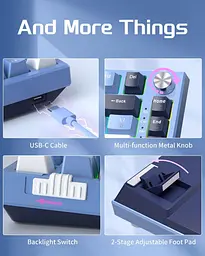 Клавіатура MageGee SKY 81 RGB Blue Whale Switch (6971969727922) Prussian Blue (G-000003953) - мініатюра 13