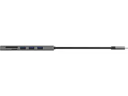 Мультипортовий адаптер Trust Halyx Fast USB-C Hub & Card reader Aluminium (24191) - мініатюра 4