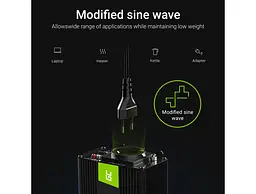 Перетворювач напруги інвертор Green Cell 12 V на 230 V 150 W / 3000 W - мініатюра 2
