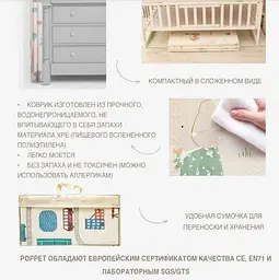 Дитячий двосторонній складаний килимок Poppet Пригоди ведмедиків і Танець панд, 150х180 см (PP003-150) - мініатюра 12