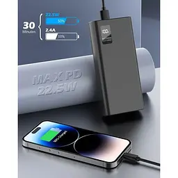 Портативний зарядний пристрій потужний 24000 мАг вихід та вхід USB C - мініатюра 3