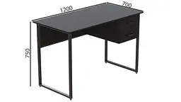 Комп'ютерний стіл Таккота 76x120x70 чорний ДСП Сосна Кембра 32мм FRD-101953 - мініатюра 3