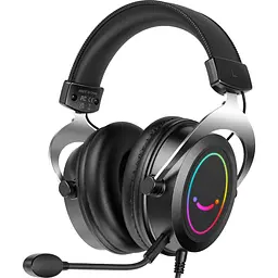 Навушники повнорозмірні ігрові - дротова гарнітура Fifine H3 - підсвітка RGB чорна