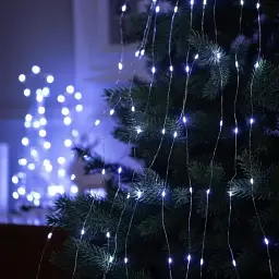 Гірлянда світлодіодна Кінський хвіст 2 м 10 ниток 200 LED від мережі 8 режимів Холодний білий