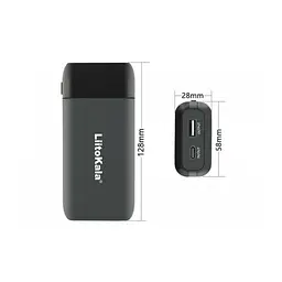 Повербанк-корпус LiitoKala Lii-MP2, для 2 акумуляторів 18650-21700, QC3.0 + PD3.0, LCD дисплей, сірий - мініатюра 4