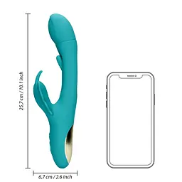 Вібратор Loveline Flapping G-Spot Butterfly 25.7 см бірюзовий - мініатюра 10