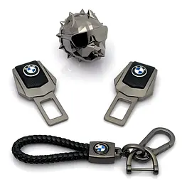 Автонабір «На стилі» №14 для BMW із заглушками ременів безпеки та брелоком з логотипом / ароматизатор Pitbull - мініатюра 2
