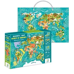 Дитяча магнітна мапа світу тварини DoDo Toys 200267, 36 елементів - мініатюра 2