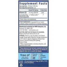 Пробіотик Mommy's Bliss Baby Probiotic Drops+Vitamin D 400 МО для новонароджених 10 мл - мініатюра 3