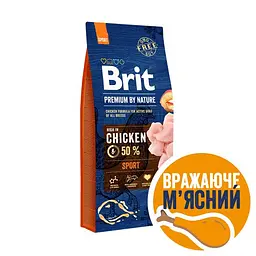 Сухий корм Brit Premium Dog Sport для собак з високими енерговитратами, з куркою, 15 кг - мініатюра 2