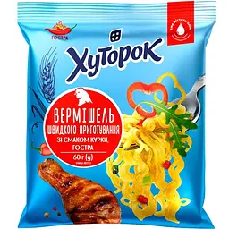 Вермишель быстрого приготовления Хуторок со вкусом курицы острая 60 г