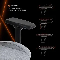 Ігрове крісло GamePro GC925G Gray Black (GC925G) - мініатюра 15