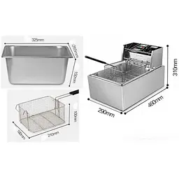 Фритюрниця професійна Dotvix Electric Fryer D-803 електрична 3200W 6L - мініатюра 2