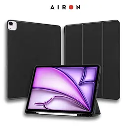 Чехол AIRON Premium SOFT для iPad Air 13 2024 с защитной пленкой и салфеткой Black - мініатюра 2