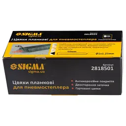Цвяхи планкові 50×1.25×1мм для пневмостеплера 5000шт SIGMA (2818501) - миниатюра 2