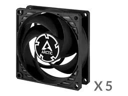 Вентилятор для корпусу ARCTIC P8 PWM PST 5-Fan Pack Black (ACFAN00154A) - мініатюра 2