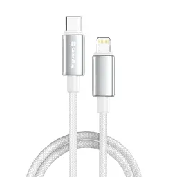 Дата кабель USB-C to Lightning 1.0m PD30W zinc alloy braided white ColorWay (CW-CBPDCL098-WT)