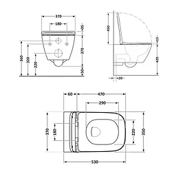 Унітаз підвісний Qtap Gemini безободковий з сидінням Soft-close QT2533076EUQW, Білий - мініатюра 2