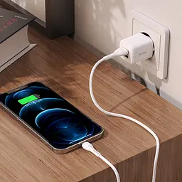 Адаптер мережевий HOCO Briar dual port charger N8 2 USB білий - мініатюра 3