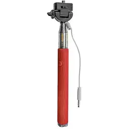 Селфі-монопод with cable take pole жовтогарячий, червоний