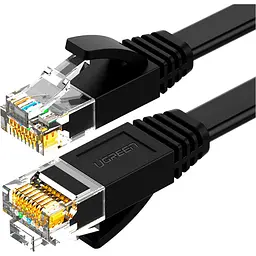 Патч-корд Ugreen NW102 Cat 6 U/UTP Lan Flat Cable 15m Black (50180) [165434]